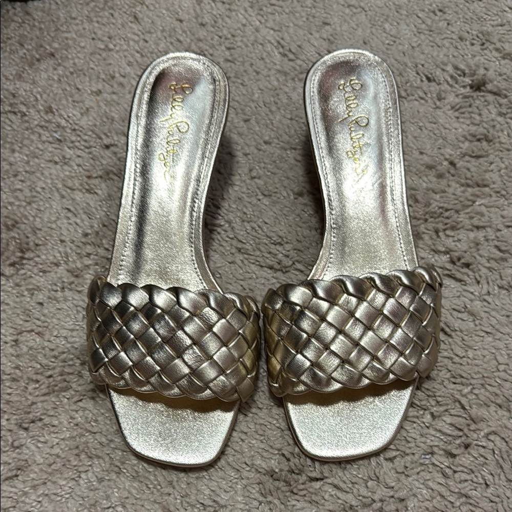 Lilly Pulitzer Gold Sandals Elegant Braided Design
